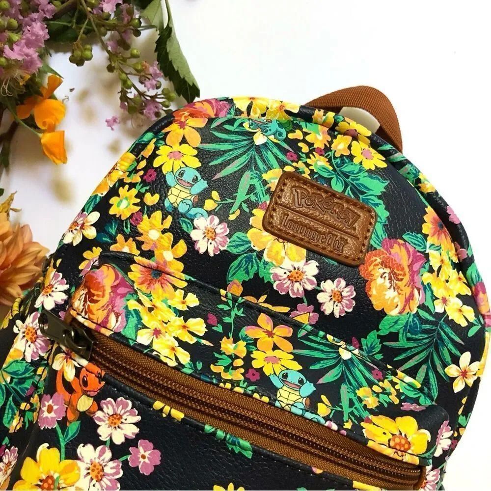 Loungefly Pokemon Starters Tropical Floral Mini Backpack - Picture 3 of 4